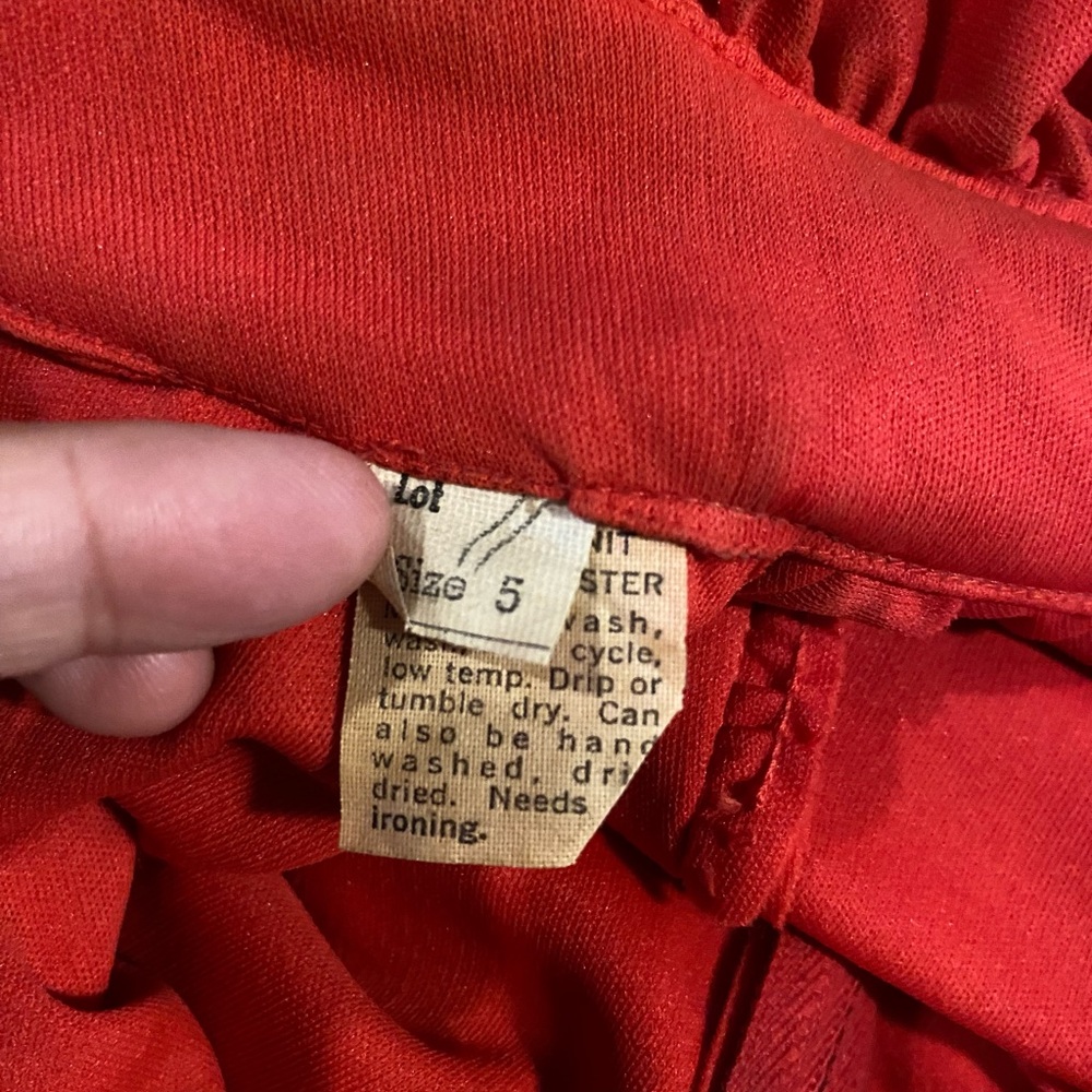 Vintage, Dead Stock, Red, Colonial Style, Dress - Picture 8 of 8